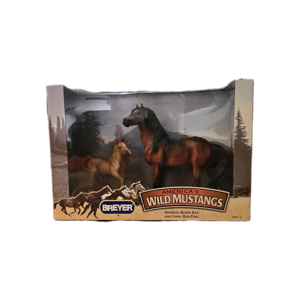 Breyer America's Wild Mustangs Shaman Blood Bay & Yuma Dun Foal 2005 NEW IN BOX